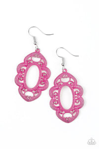 Paparazzi Mantras and Mandalas - Pink - Filigree Studded - Earrings - $5 Jewelry with Ashley Swint