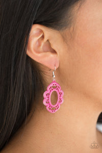 Paparazzi Mantras and Mandalas - Pink - Filigree Studded - Earrings - $5 Jewelry with Ashley Swint