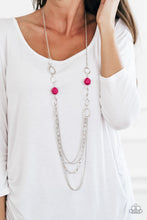 Load image into Gallery viewer, Paparazzi Margarita Masquerades - Pink - Silver Chains - Necklace &amp; Earrings - $5 Jewelry With Ashley Swint