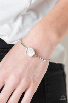 Paparazzi Modern Day Diva - White - Rhinestones - Dazzling Cuff Bracelet - $5 Jewelry With Ashley Swint