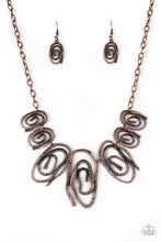 Load image into Gallery viewer, Paparazzi My Cave Is Your Cave - Copper - Hammered Shimmery Detailed - Necklace &amp; Earrings - $5 Jewelry With Ashley Swint