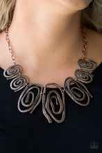Load image into Gallery viewer, Paparazzi My Cave Is Your Cave - Copper - Hammered Shimmery Detailed - Necklace &amp; Earrings - $5 Jewelry With Ashley Swint