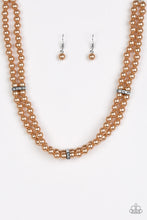 Load image into Gallery viewer, Paparazzi Put On Your Party Dress - Brown Pearls - Rhinestone Necklace &amp; Earrings - $5 Jewelry With Ashley Swint