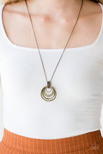 Load image into Gallery viewer, Paparazzi Rippling Relic - Brass - Rippling Pendant - Necklace &amp; Earrings - $5 Jewelry With Ashley Swint