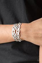 Load image into Gallery viewer, Paparazzi Runaway Radiance - Silver Leather Wrap Bracelet - $5 Jewelry With Ashley Swint
