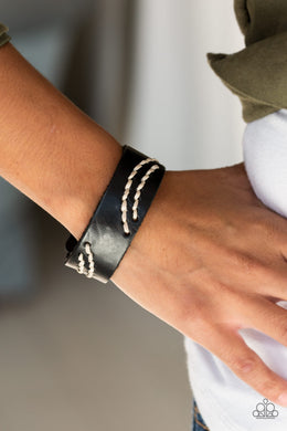 Paparazzi Rural Roamer - Black - Leather Urban Bracelet - $5 Jewelry With Ashley Swint