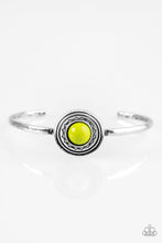 Load image into Gallery viewer, Paparazzi Sahara Sunshine - Green Bead - Silver Cuff Bracelet - $5 Jewelry With Ashley Swint