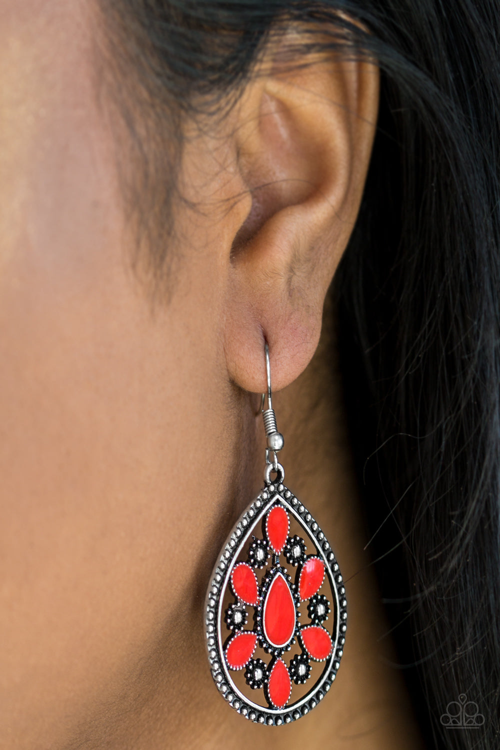 Paparazzi Spring Arrival - Red - Earrings - $5 Jewelry With Ashley Swint
