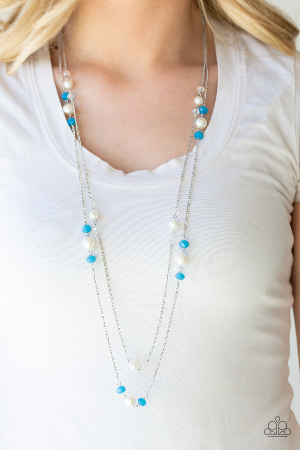 Paparazzi Spring Splash - Blue - Necklace and matching Earrings - $5 Jewelry With Ashley Swint