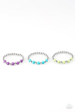Load image into Gallery viewer, Paparazzi Starlet Shimmer Bracelets - 10 - Silver Beads - Purple, Blue, Green, Red - $5 Jewelry With Ashley Swint