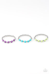 Paparazzi Starlet Shimmer Bracelets - 10 - Silver Beads - Purple, Blue, Green, Red - $5 Jewelry With Ashley Swint