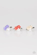 Load image into Gallery viewer, Paparazzi Starlet Shimmer Rings - 10 - Multi Flowers - Purple, Orange, Cream and Blue - $5 Jewelry With Ashley Swint