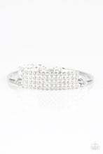 Load image into Gallery viewer, Paparazzi Top-Class Class - White - Rhinestones - Rectangular Pendant - Adjustable Bracelet - $5 Jewelry with Ashley Swint