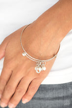 Load image into Gallery viewer, Paparazzi Truly True Love - White beads - Silver wire coils - Heart charms - Bracelet - $5 Jewelry With Ashley Swint