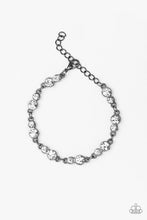 Load image into Gallery viewer, Paparazzi Twinkle Twinkle Little STARLET - Black - White Rhinestones - Gunmetal Bracelet - $5 Jewelry With Ashley Swint