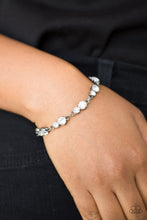 Load image into Gallery viewer, Paparazzi Twinkle Twinkle Little STARLET - Black - White Rhinestones - Gunmetal Bracelet - $5 Jewelry With Ashley Swint