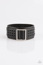 Load image into Gallery viewer, Paparazzi Urban Runner - Black Leather - Thick Band - Bracelet - $5 Jewelry With Ashley Swint