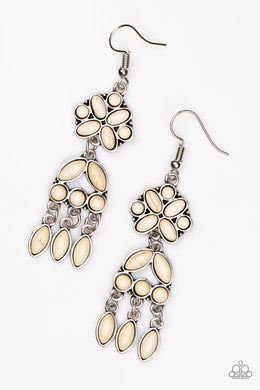 Paparazzi Which Way West - White Stones - Whimsical Western Look - Earrings - $5 Jewelry With Ashley Swint