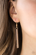 Load image into Gallery viewer, Paparazzi Howl At The Moon - Gold - Tribal Inspired Crescent Frame - Necklace &amp; Earrings - $5 Jewelry With Ashley Swint