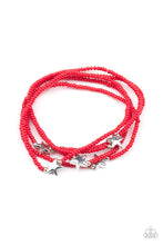 Load image into Gallery viewer, PRE-ORDER - Paparazzi Pretty Patriotic - Red - Set of 5 Stretchy Bracelets - $5 Jewelry with Ashley Swint
