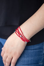 Load image into Gallery viewer, PRE-ORDER - Paparazzi Pretty Patriotic - Red - Set of 5 Stretchy Bracelets - $5 Jewelry with Ashley Swint