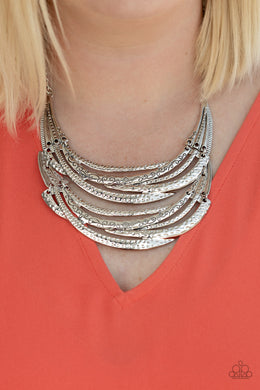 Paparazzi Read Between the VINES - Silver - Necklace & Earrings - Life of the Party Exclusive - September 2020 - $5 Jewelry with Ashley Swint