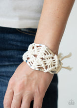 Load image into Gallery viewer, Paparazzi Macrame Mode - White - Bracelet - Life of the Party Exclusive - September 2020 - $5 Jewelry with Ashley Swint