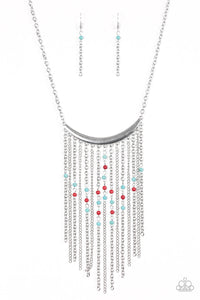 Paparazzi Runaway Rumba - Multi - Turquoise, Red Stones - Necklace & Earrings - $5 Jewelry With Ashley Swint