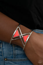 Load image into Gallery viewer, Paparazzi Pyramid Palace - Red - Cuff Bracelet - $5 Jewelry with Ashley Swint