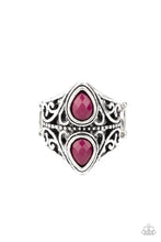 Load image into Gallery viewer, Paparazzi Rural Revel - Purple - Magenta Teardrop - Silver Filigree - Ring - $5 Jewelry with Ashley Swint