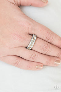 Paparazzi Turn The Other CHIC - Brown - Topaz Rhinestones - Silver Band Dainty Ring - $5 Jewelry With Ashley Swint