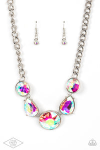 Paparazzi All The Worlds My Stage - Multi - Iridescent Necklace & Earrings - Black Diamond Exclusive!