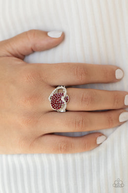 Paparazzi Million Dollar Matchmaker - Red Rhinestones - Heart Ring - $5 Jewelry with Ashley Swint