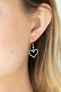 Paparazzi Vintagely Valentine - Silver - Heart Necklace & Earrings - $5 Jewelry with Ashley Swint