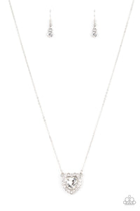 Paparazzi Out of the GLITTERY-ness of Your Heart - White - Necklace & Earrings - $5 Jewelry with Ashley Swint