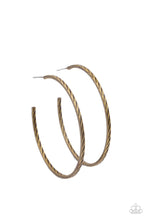 Load image into Gallery viewer, Paparazzi Rural Reserve - Brass - Hoop Earrings - $5 Jewelry with Ashley Swint