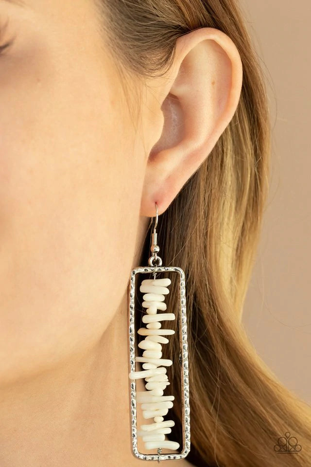 Paparazzi Dont QUARRY, Be Happy - White - Earring
