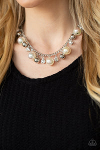 PRE-ORDER - Paparazzi Galactic Gala - White Iridescent Pearls - Necklace & Earrings - $5 Jewelry with Ashley Swint
