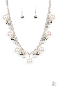PRE-ORDER - Paparazzi Galactic Gala - White Iridescent Pearls - Necklace & Earrings - $5 Jewelry with Ashley Swint