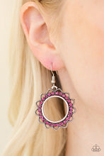 Load image into Gallery viewer, Paparazzi Bring Your Tambourine - Pink Rhinestones - Earrings - $5 Jewelry With Ashley Swint