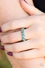 Load image into Gallery viewer, Paparazzi Cold Hard Cash - Green Rhinestone - Silver Dainty Band Ring - $5 Jewelry With Ashley Swint