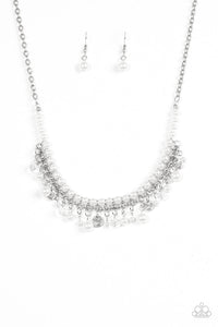 Paparazzi Glamour Trove - White Pearls - Necklace & Earrings - $5 Jewelry With Ashley Swint