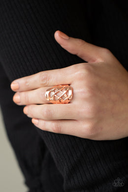 PRE-ORDER - Paparazzi Open Fire - Copper - Ring - $5 Jewelry with Ashley Swint