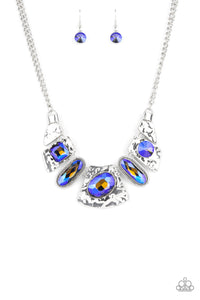 PRE-ORDER - Paparazzi Futuristic Fashionista - Blue - Necklace & Earrings - $5 Jewelry with Ashley Swint