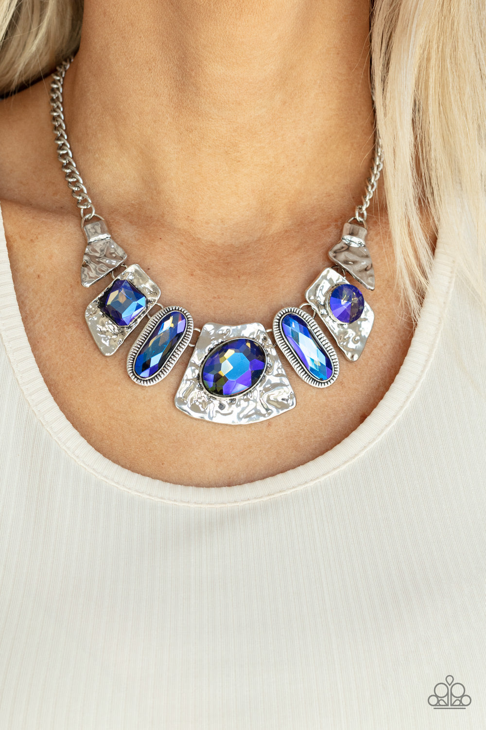 PRE-ORDER - Paparazzi Futuristic Fashionista - Blue - Necklace & Earrings - $5 Jewelry with Ashley Swint