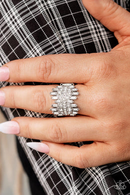Paparazzi Urban Empire - White - Ring - Life of the Party Exclusive November 2021 - $5 Jewelry with Ashley Swint