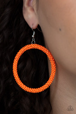PRE-ORDER - Paparazzi Beauty and the BEACH - Orange Seed Bead - Earrings - $5 Jewelry with Ashley Swint