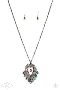Paparazzi Teasable Teardrops - Multi - OIL SPILL - Necklace & Earrings - MY Black Diamond Exclusive - $5 Jewelry with Ashley Swint
