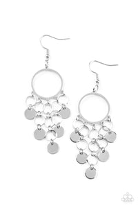 Paparazzi Cyber Chime - Silver - Earrings