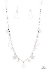 Paparazzi Starry Shindig - Silver - Necklace & Earrings - $5 Jewelry with Ashley Swint